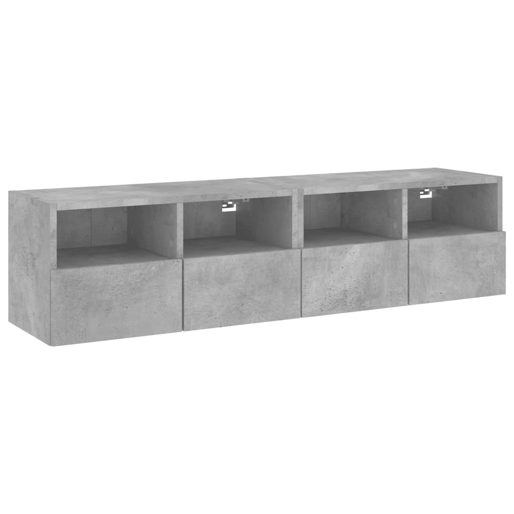 vidaXL Nástěnné TV skříňky 2 ks betonově šedé 60 x 30 x 30 cm kompozit