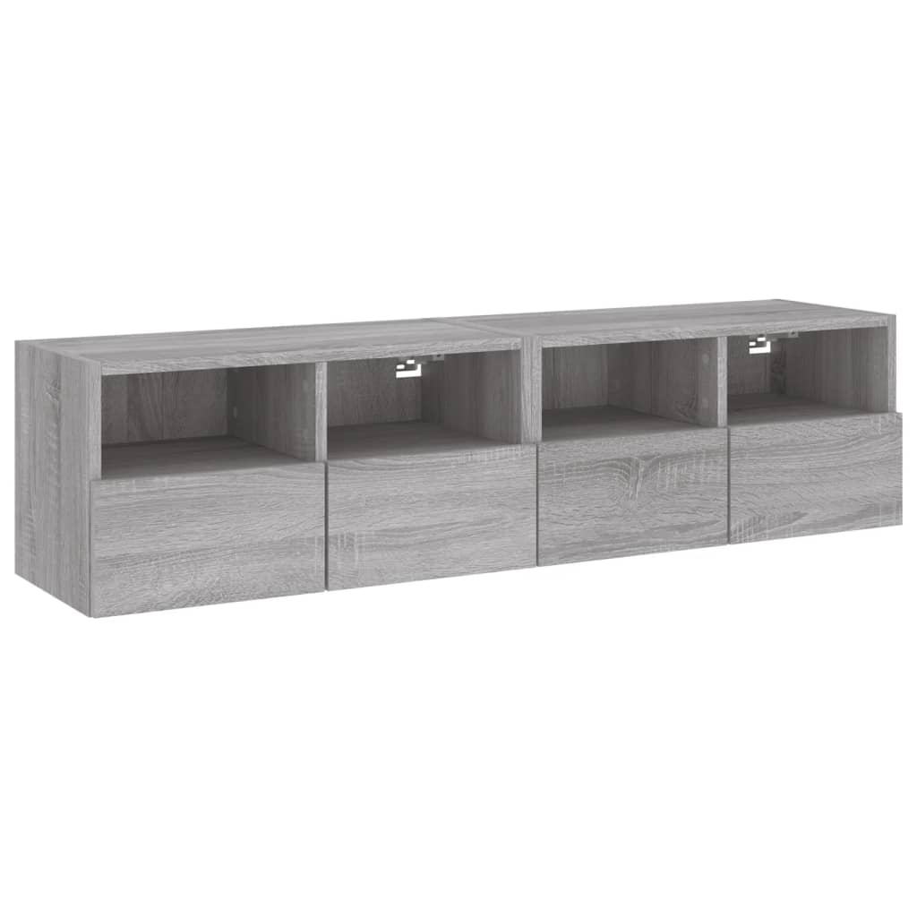 vidaXL Nástěnné TV skříňky 2 ks šedé sonoma 60 x 30 x 30 cm kompozit