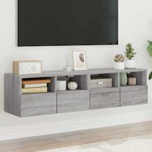 Stenske TV omarice 2 kosa siva sonoma 60x30x30 inženirski les
