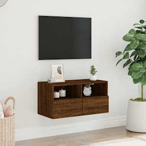 Nástěnná TV skříňka hnědý dub 60 x 30 x 30 cm kompozitní dřevo - obrázek 3