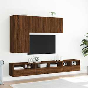 Nástěnná TV skříňka hnědý dub 60 x 30 x 30 cm kompozitní dřevo - obrázek 4