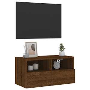 Nástěnná TV skříňka hnědý dub 60 x 30 x 30 cm kompozitní dřevo - obrázek 5