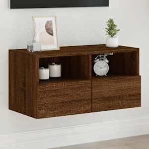 Nástěnná TV skříňka hnědý dub 60 x 30 x 30 cm kompozitní dřevo - obrázek 1