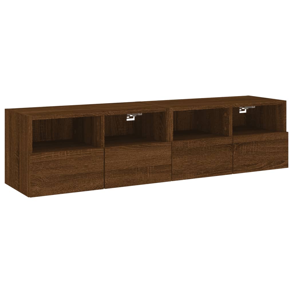 vidaXL Nástěnné TV skříňky 2 ks hnědý dub 60x30x30 cm kompozitní dřevo