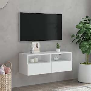 Nástěnná TV skříňka bílá 80 x 30 x 30 cm kompozitní dřevo - obrázek 3