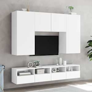 Nástěnná TV skříňka bílá 80 x 30 x 30 cm kompozitní dřevo - obrázek 4