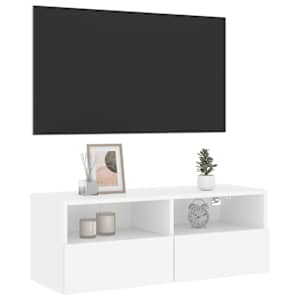 Nástěnná TV skříňka bílá 80 x 30 x 30 cm kompozitní dřevo - obrázek 5