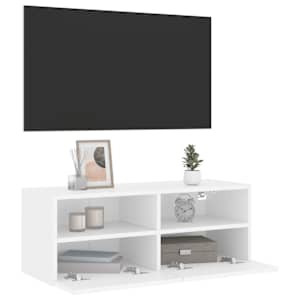 Nástěnná TV skříňka bílá 80 x 30 x 30 cm kompozitní dřevo - obrázek 6