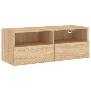 Nástěnná TV skříňka dub sonoma 80 x 30 x 30 cm kompozitní dřevo - obrázek 2