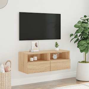 Nástěnná TV skříňka dub sonoma 80 x 30 x 30 cm kompozitní dřevo - obrázek 3