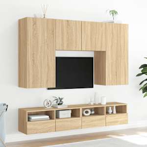 Nástěnná TV skříňka dub sonoma 80 x 30 x 30 cm kompozitní dřevo - obrázek 4