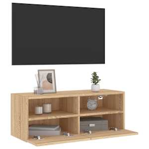 Nástěnná TV skříňka dub sonoma 80 x 30 x 30 cm kompozitní dřevo - obrázek 6