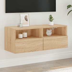 Nástěnná TV skříňka dub sonoma 80 x 30 x 30 cm kompozitní dřevo - obrázek 1