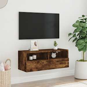 Nástěnná TV skříňka kouřový dub 80x30x30 cm kompozitní dřevo - obrázek 3