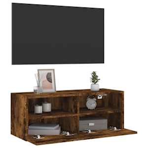 Nástěnná TV skříňka kouřový dub 80x30x30 cm kompozitní dřevo - obrázek 6