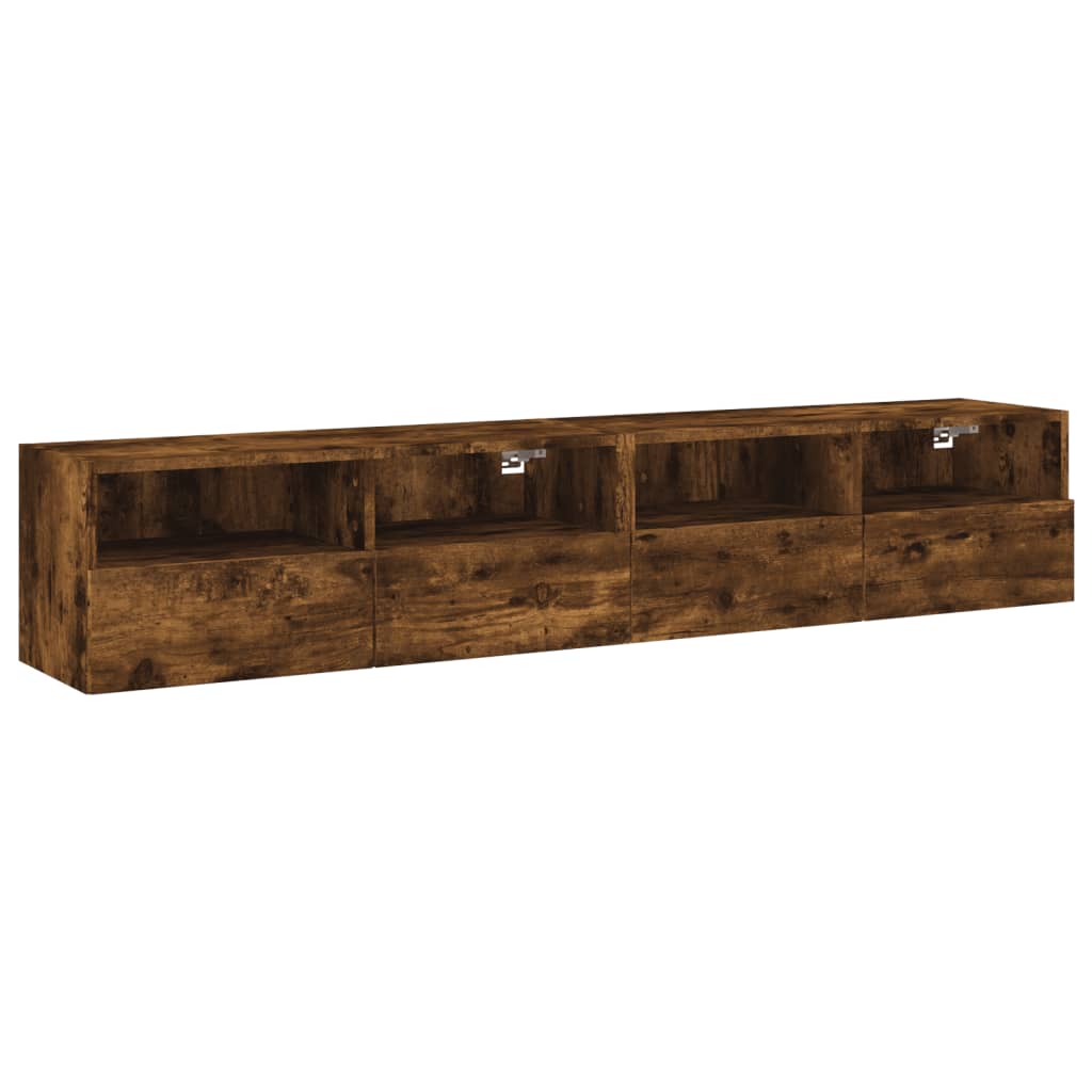 vidaXL Nástěnné TV skříňky 2 ks kouřový dub 80 x 30 x 30 cm kompozit