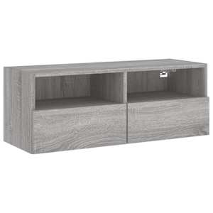Nástěnná TV skříňka šedá sonoma 80x30x30 cm kompozitní dřevo - obrázek 2