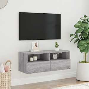 Nástěnná TV skříňka šedá sonoma 80x30x30 cm kompozitní dřevo - obrázek 3