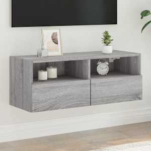 Nástěnná TV skříňka šedá sonoma 80x30x30 cm kompozitní dřevo - obrázek 1