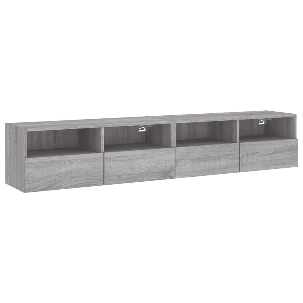 vidaXL Nástěnné TV skříňky 2 ks šedé sonoma 80 x 30 x 30 cm kompozit