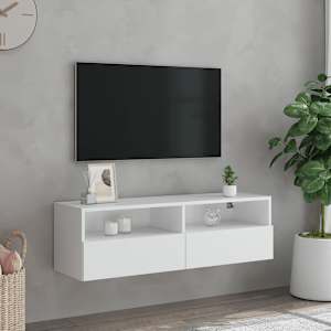 Nástěnná TV skříňka bílá 100 x 30 x 30 cm kompozitní dřevo - obrázek 3