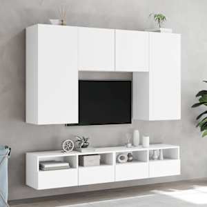 Nástěnná TV skříňka bílá 100 x 30 x 30 cm kompozitní dřevo - obrázek 4
