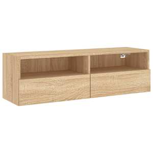 Nástěnná TV skříňka dub sonoma 100x30x30 cm kompozitní dřevo - obrázek 2