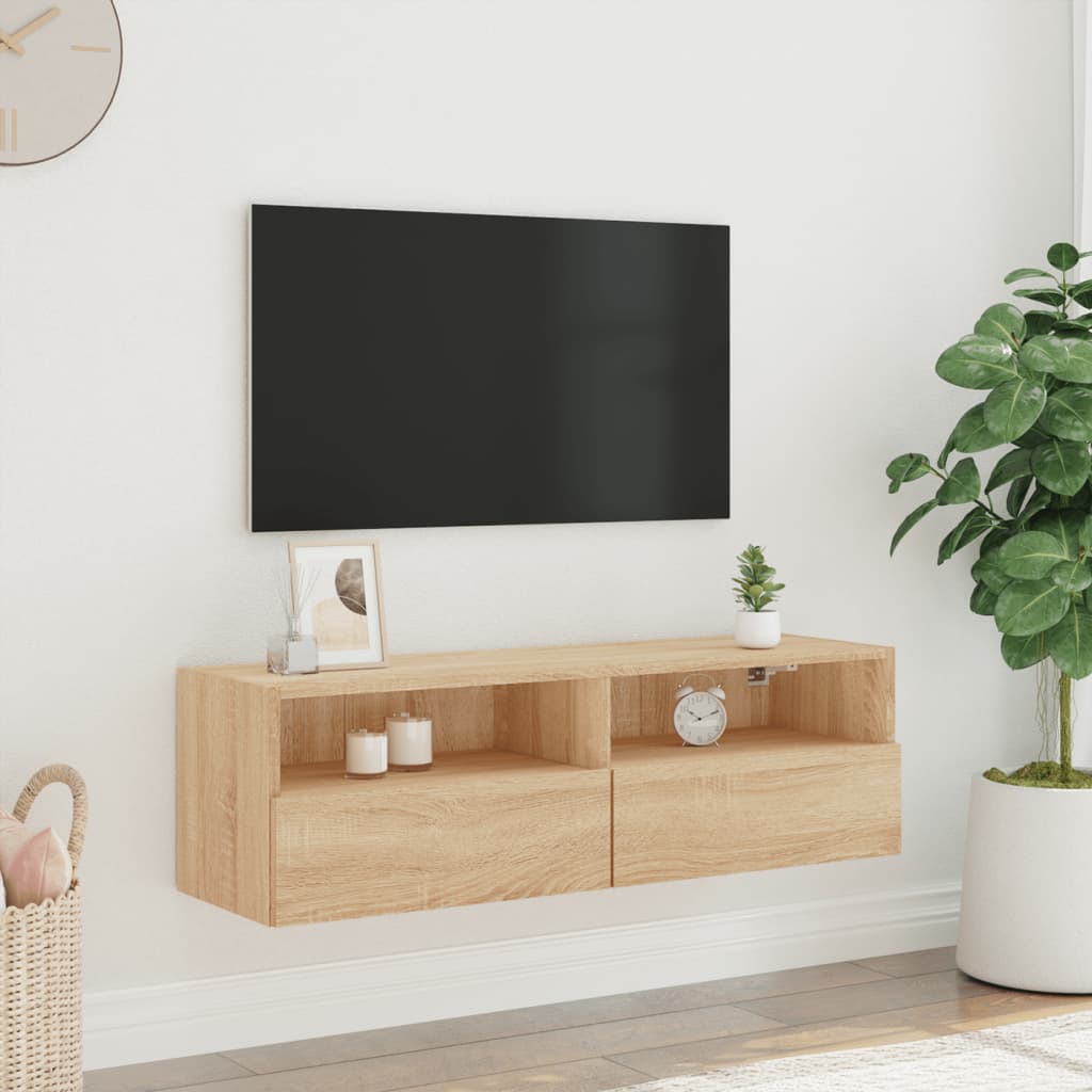 vidaXL Tv-wandmeubel 100x30x30 cm bewerkt hout sonoma eikenkleurig afbeelding