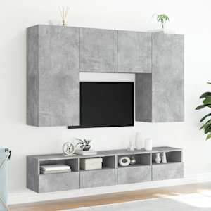 Nástěnná TV skříňka betonově šedá 100x30x30 cm kompozitní dřevo - obrázek 4