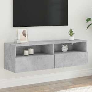 Stenska TV omarica betonsko siva 100x30x30 cm inženirski les