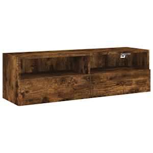 Nástěnná TV skříňka kouřový dub 100x30x30 cm kompozitní dřevo - obrázek 2
