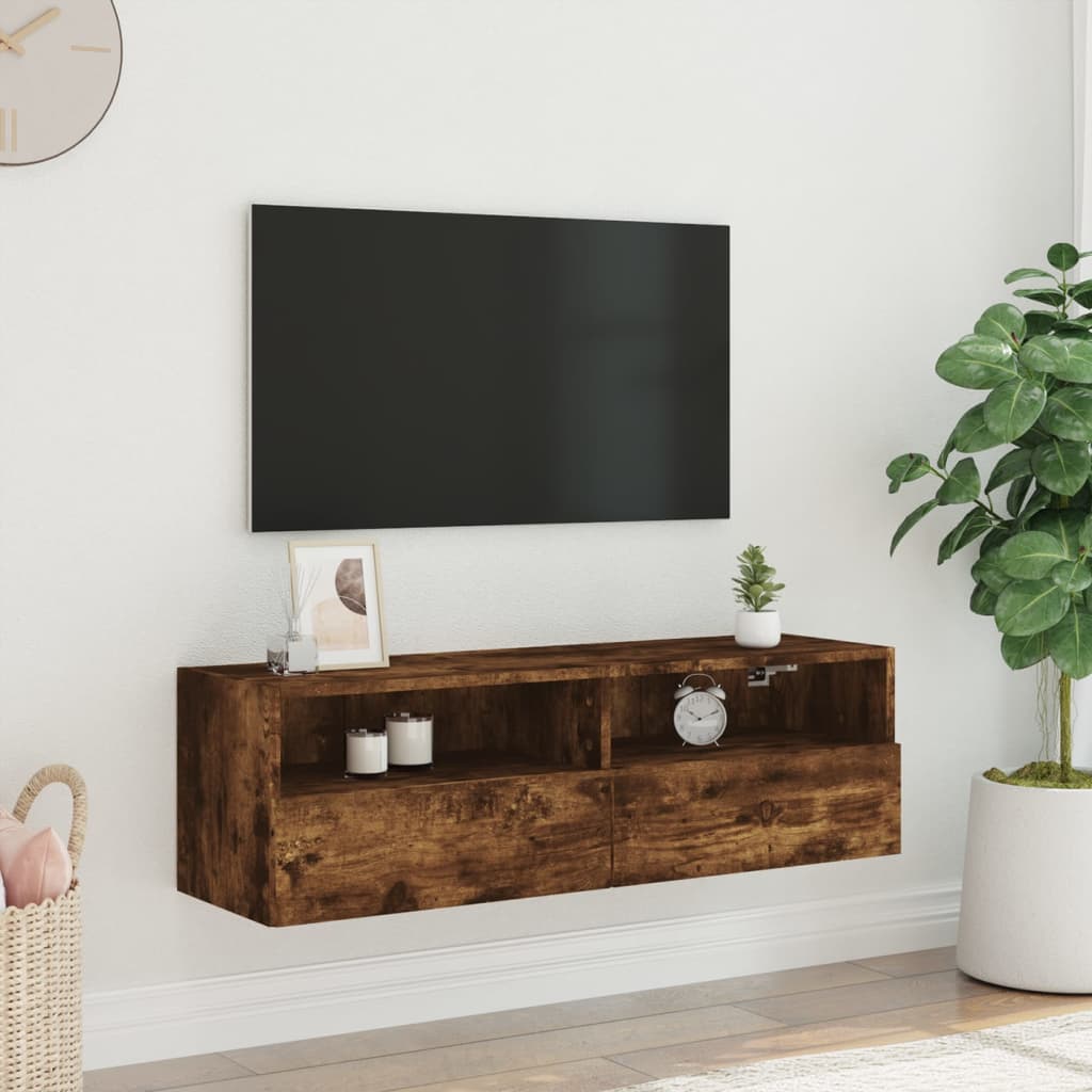TV-Wandschrank Räuchereiche 100x30x30 cm Holzwerkstoff