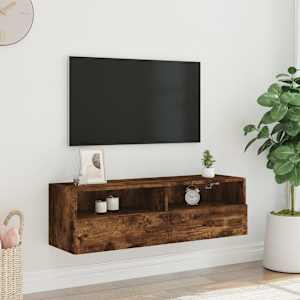 Nástěnná TV skříňka kouřový dub 100x30x30 cm kompozitní dřevo - obrázek 3