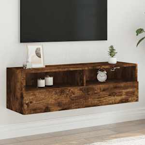 Nástěnná TV skříňka kouřový dub 100x30x30 cm kompozitní dřevo - obrázek 1