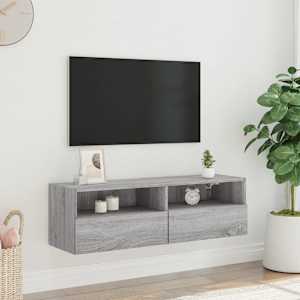 Nástěnná TV skříňka šedá sonoma 100x30x30 cm kompozitní dřevo - obrázek 3