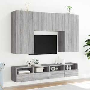 Nástěnná TV skříňka šedá sonoma 100x30x30 cm kompozitní dřevo - obrázek 4