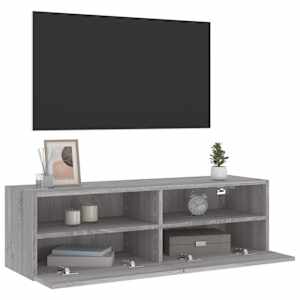 Nástěnná TV skříňka šedá sonoma 100x30x30 cm kompozitní dřevo - obrázek 5