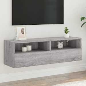 Nástěnná TV skříňka šedá sonoma 100x30x30 cm kompozitní dřevo - obrázek 1