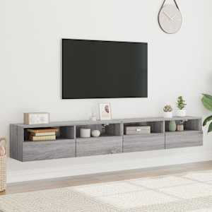 Nástěnné TV skříňky 2 ks šedé sonoma 100 x 30 x 30 cm kompozit - obrázek 3