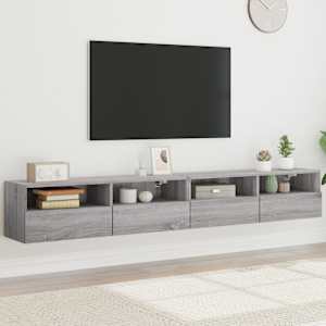 Nástěnné TV skříňky 2 ks šedé sonoma 100 x 30 x 30 cm kompozit - obrázek 1