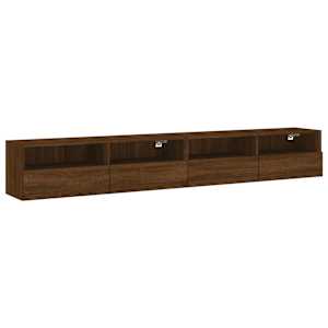 Nástěnné TV skříňky 2 ks hnědý dub 100 x 30 x 30 cm kompozit - obrázek 2