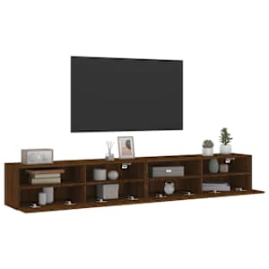 Nástěnné TV skříňky 2 ks hnědý dub 100 x 30 x 30 cm kompozit - obrázek 5