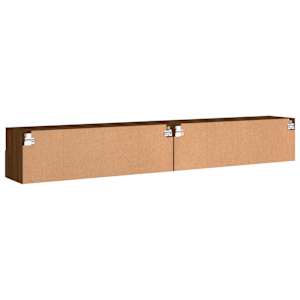 Nástěnné TV skříňky 2 ks hnědý dub 100 x 30 x 30 cm kompozit - obrázek 9