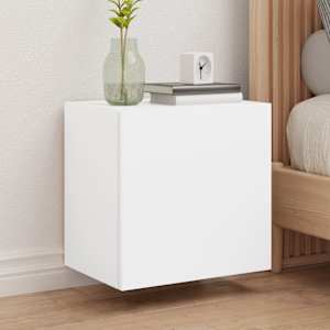 Stenske TV omarice 2 kosa bele 40,5x30x40 cm inženirski les