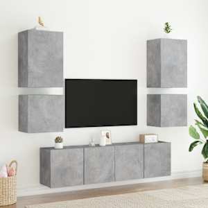 Nástěnná TV skříňka betonově šedá 40,5 x 30 x 40 cm kompozit - obrázek 4