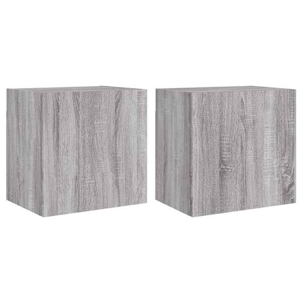 vidaXL teleri seinakapid 2 tk, hall Sonoma, 40,5x30x40 cm, tehispuit