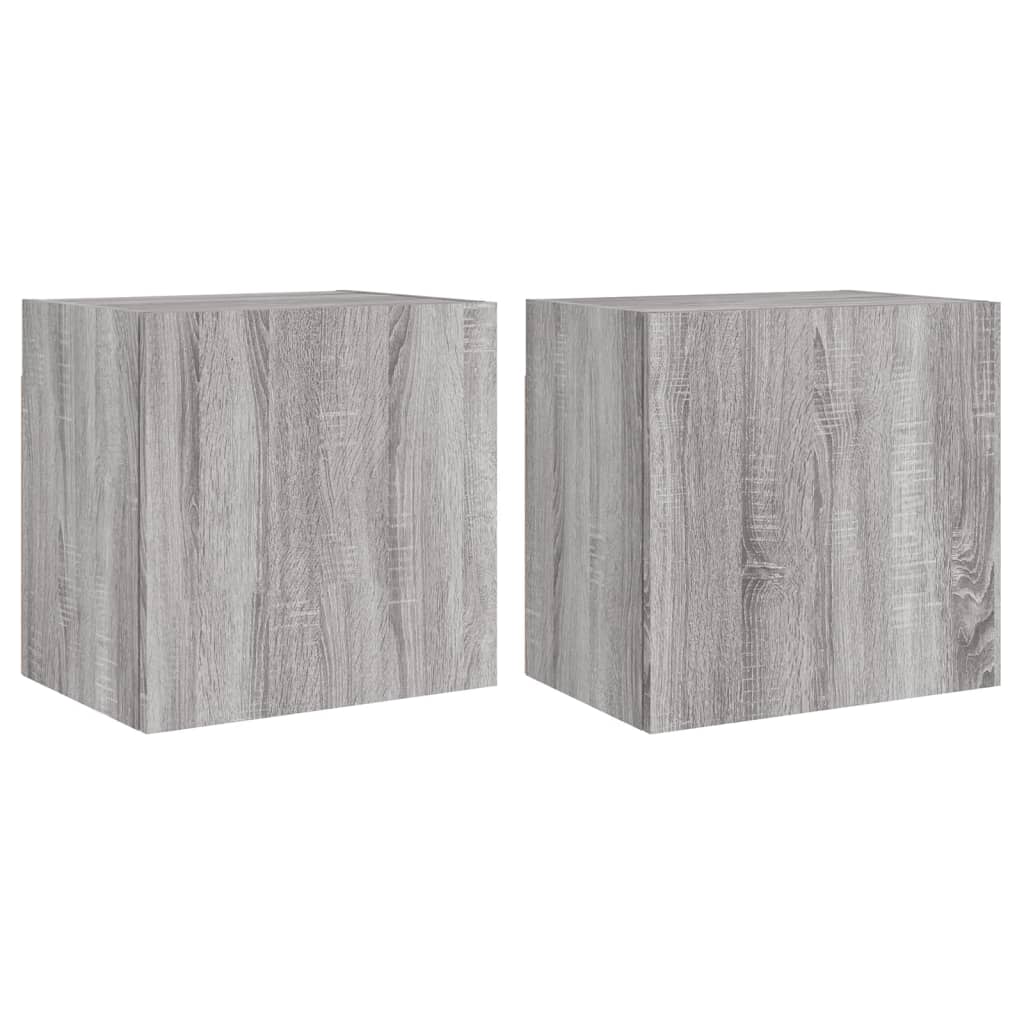 E-shop vidaXL TV nástenné skrinky 2 ks sivé sonoma 40,5x30x40cm kompoz. drevo