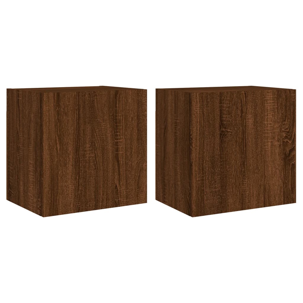 vidaXL Nástěnné TV skříňky 2 ks hnědý dub 40,5 x 30 x 40 cm kompozit