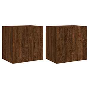 Nástěnné TV skříňky 2 ks hnědý dub 40,5 x 30 x 40 cm kompozit - obrázek 2