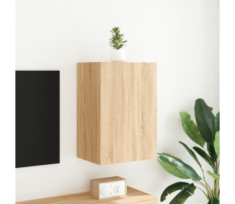 vidaXL Meuble TV mural ch&ecirc;ne sonoma 40,5x30x60 cm bois d'ing&eacute;nierie